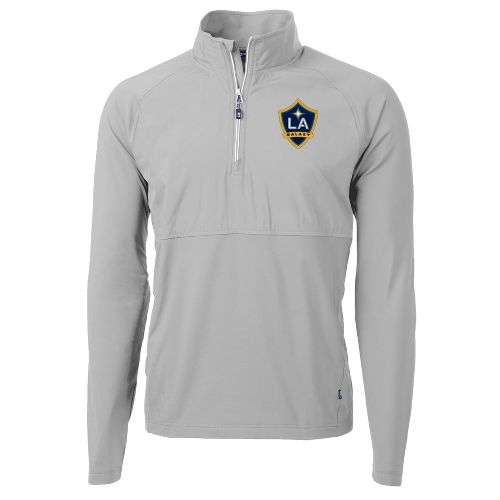  LA Galaxy Cutter & Buck Adapt Eco Knit Hybrid Recycled Quarter-Zip Pullover Top - Gray